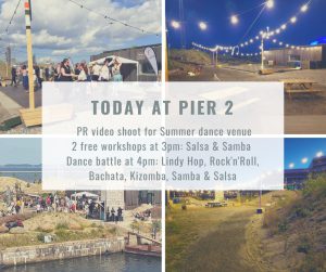 Optagelse af PR-video for Sommerdans på Pier 2 @ Dansegulvet i Byparken på Pier 2 - Aarhus C